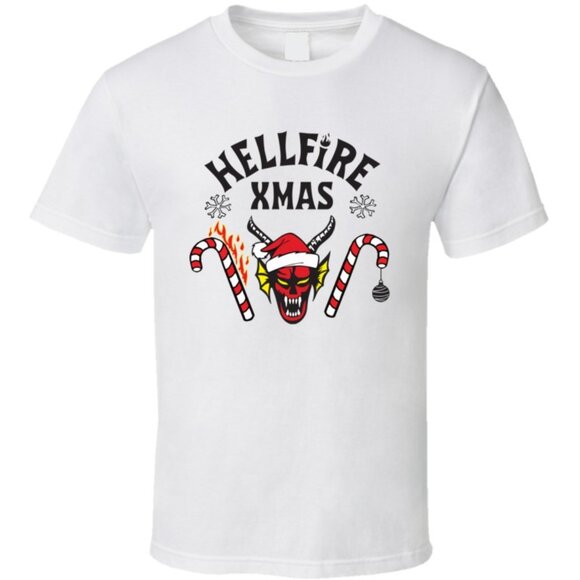Hellfire Xmas Club Demon Santa Funny Holiday Fan Gift Graphic Christmas Shirt 90 - Picture 1 of 5